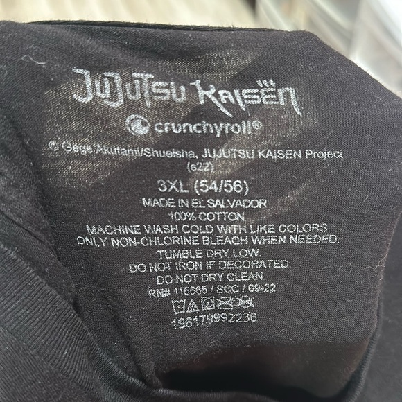 JUJUTSU KAISEN Anime Graphic Black T-Shirt Size 3XL - Picture 4 of 4
